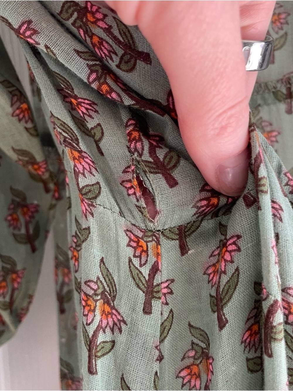 Daughters of India Zuri Wrap Dress Sage Size Small Womens - Picture 7 of 13